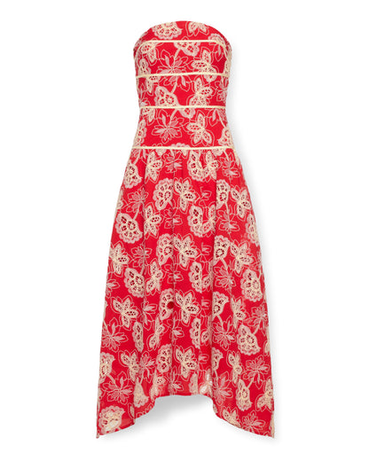 Blanca Strapless Embroidered Maxi Dress