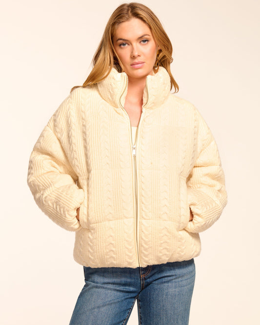 Eliana Cable Knit Puffer Coat