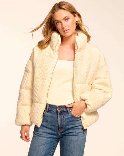 Eliana Cable Knit Puffer Coat