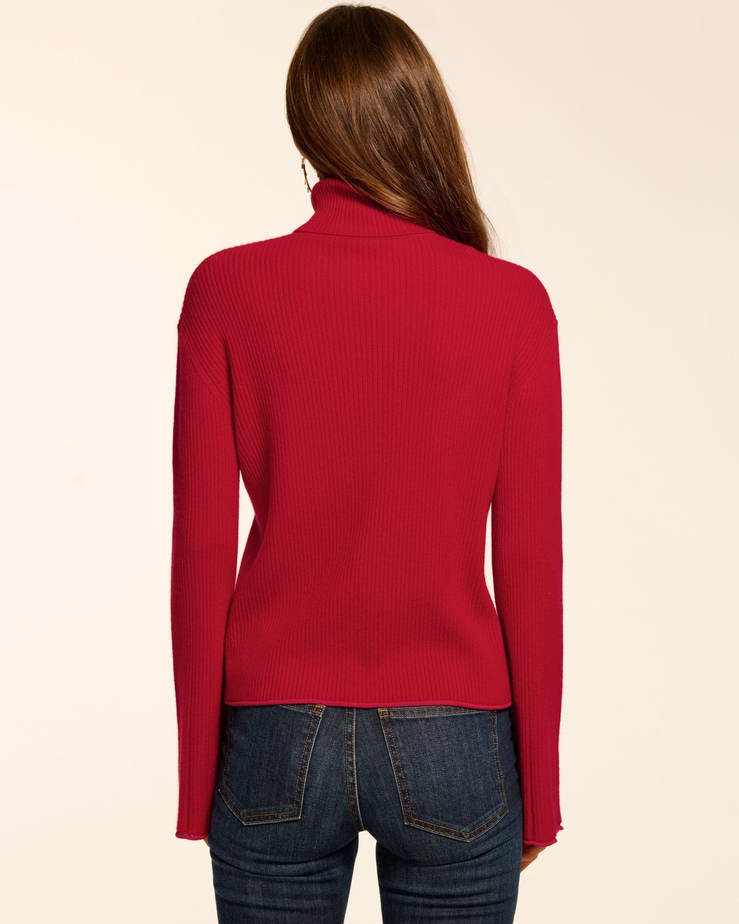 Christina Cashmere Turtleneck Sweater | SCARLET RED