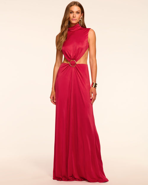Charles Jersey Cut Out Open Back Maxi Dress