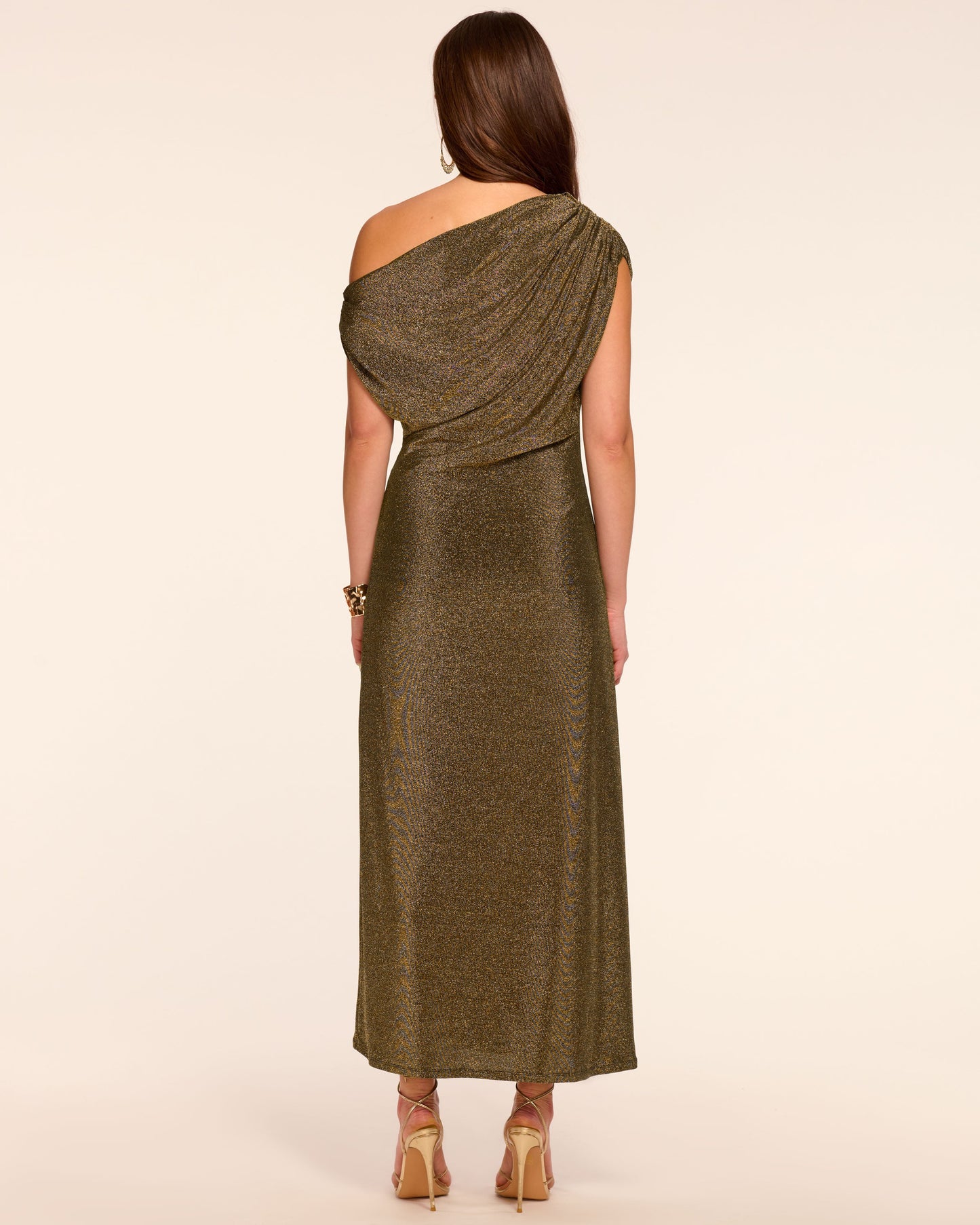 Chet Sparkle Knit Off-The-Shoulder Midi Dress