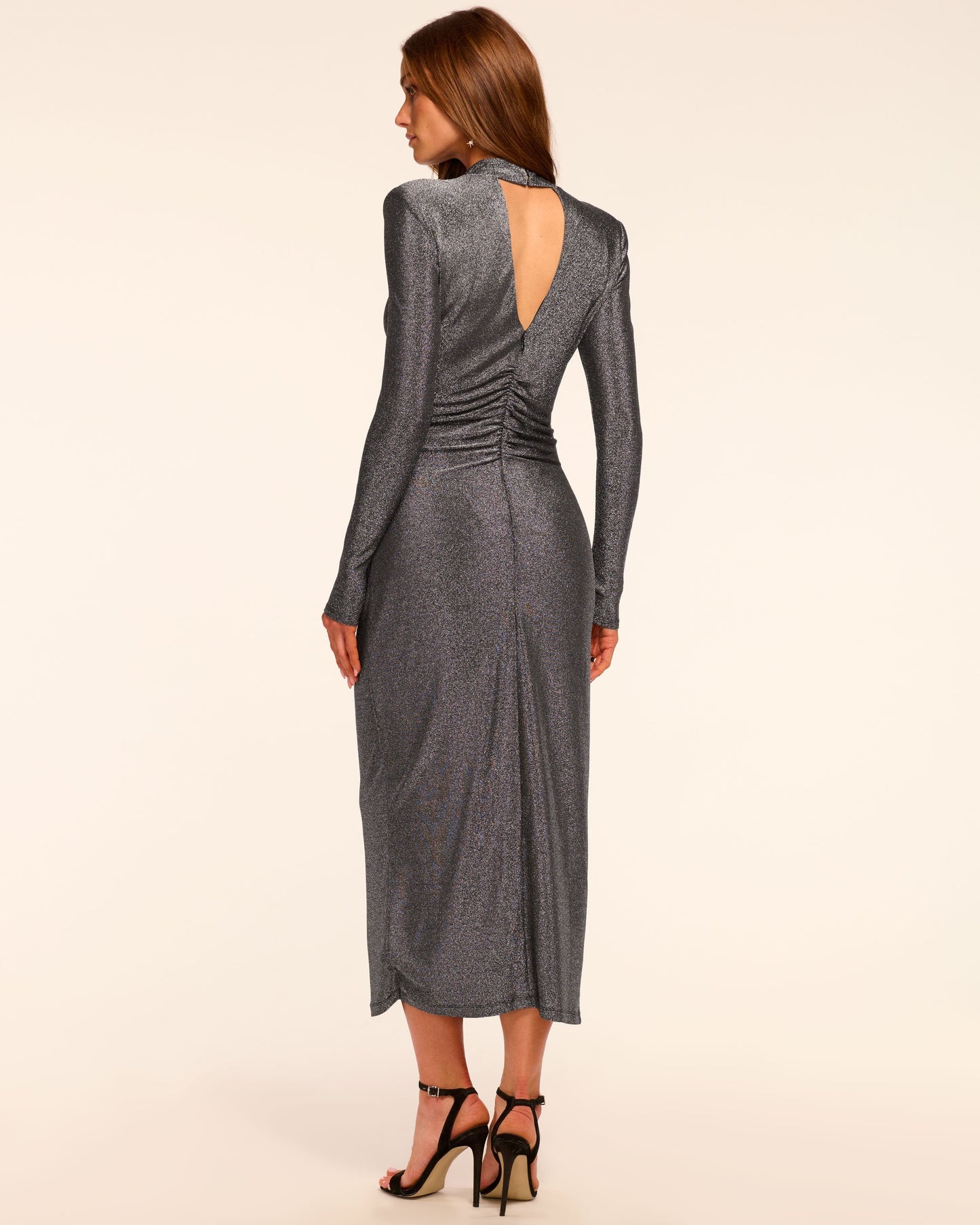 Amarilys Sparkle Knit Mock Neck Midi Dress