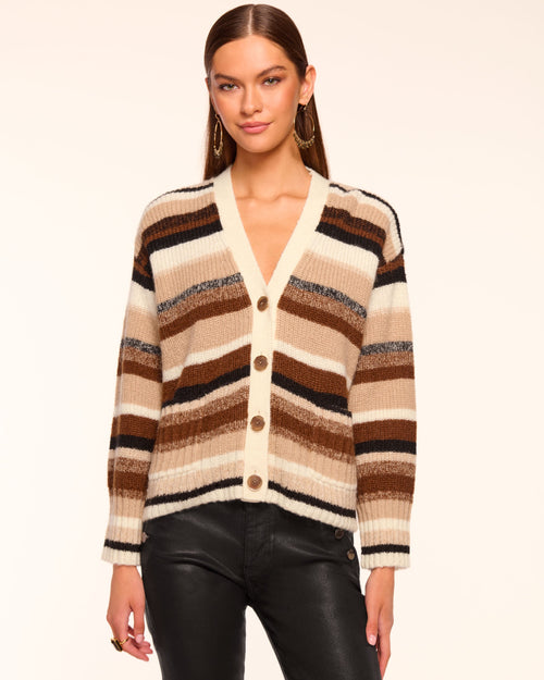 Caroline Striped Cardigan Sweater