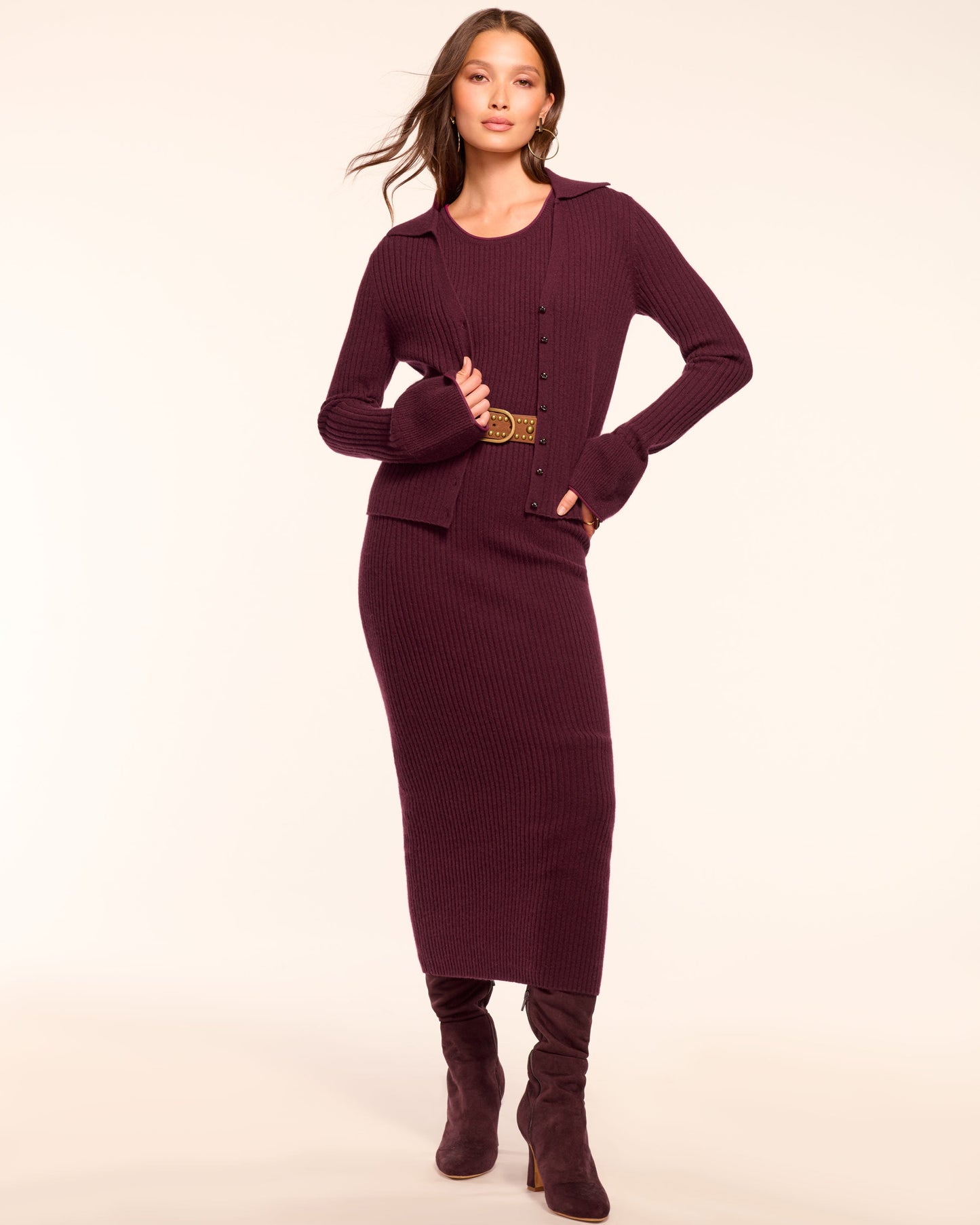 Charlotte Cashmere Midi Dress | BLACKBERRY