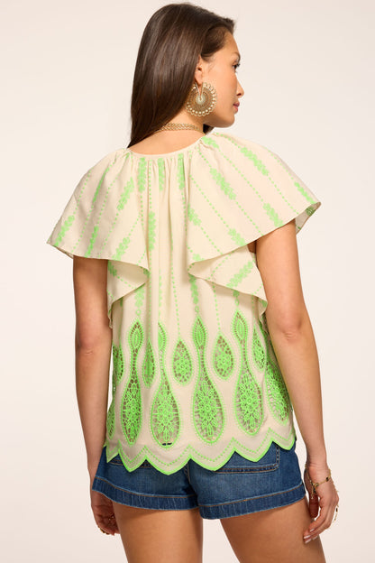 Bettie Embroidered Short Sleeve Top