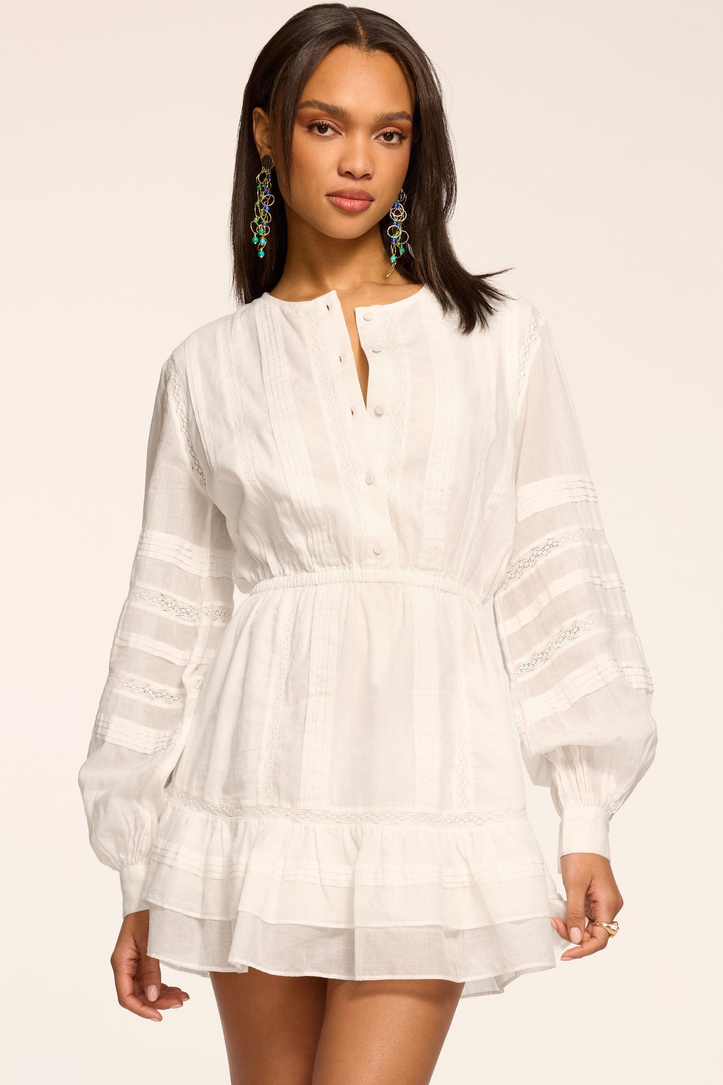 Arabella Embroidered Voile Mini Dress