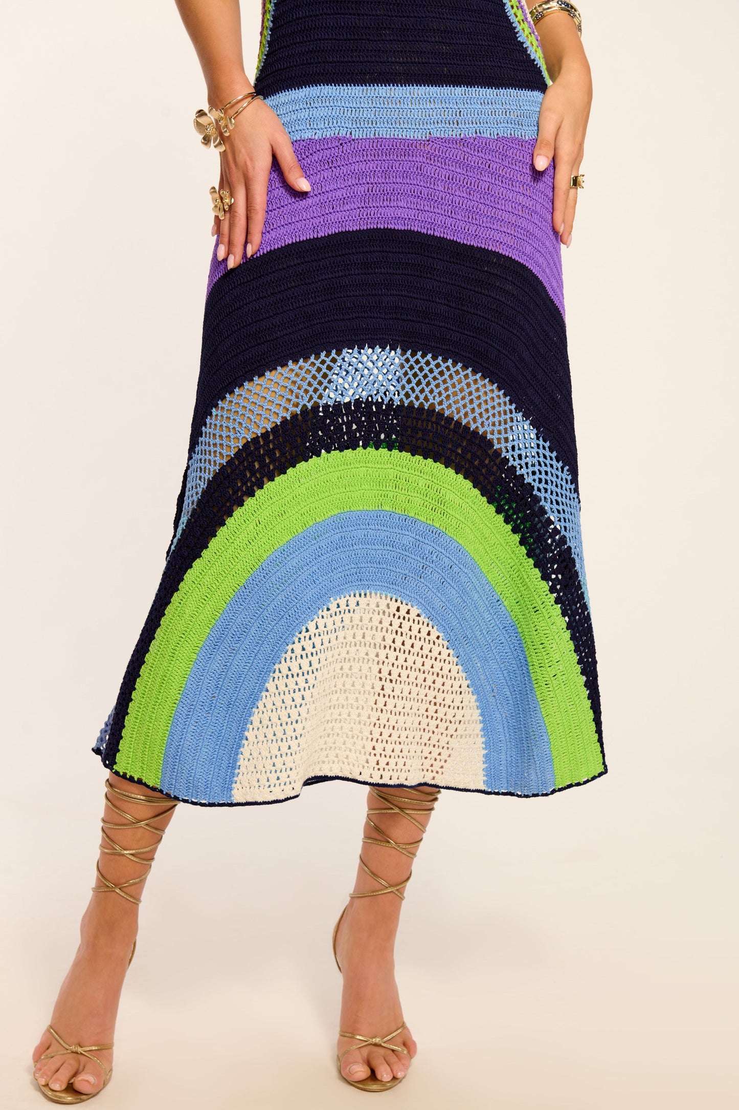 Cadence Crochet Colorblock Midi Dress