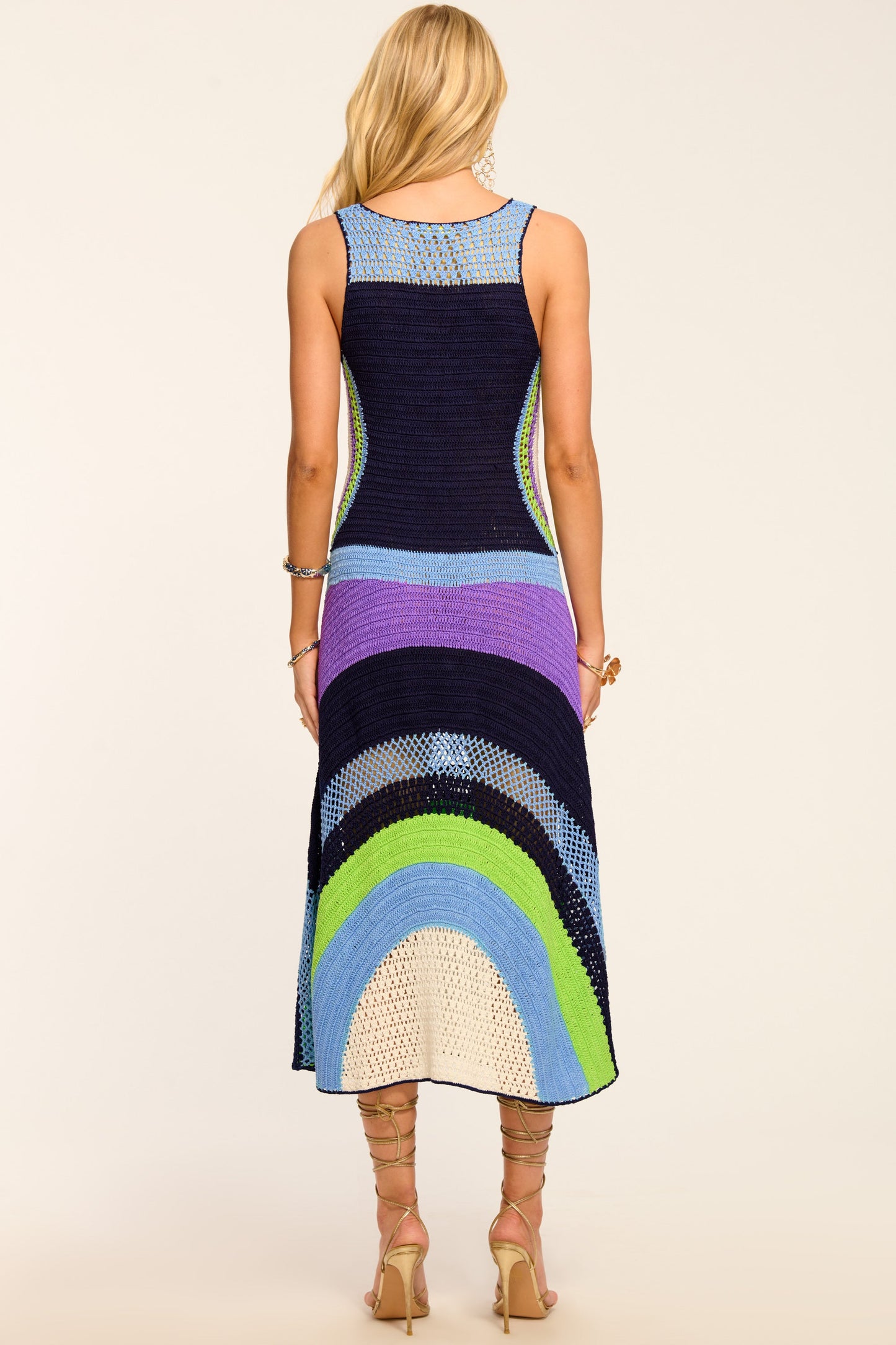 Cadence Crochet Colorblock Midi Dress