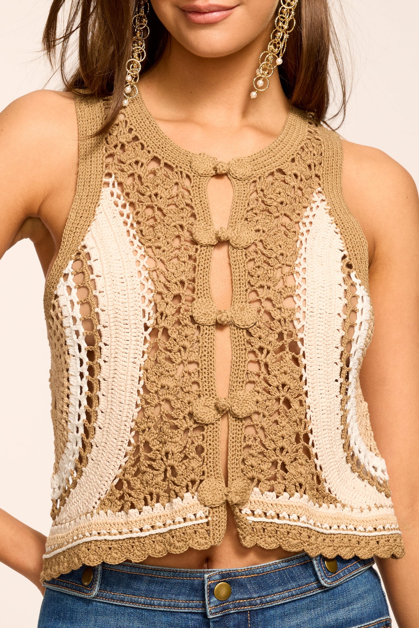 Adriana Crochet Colorblock Tank Top