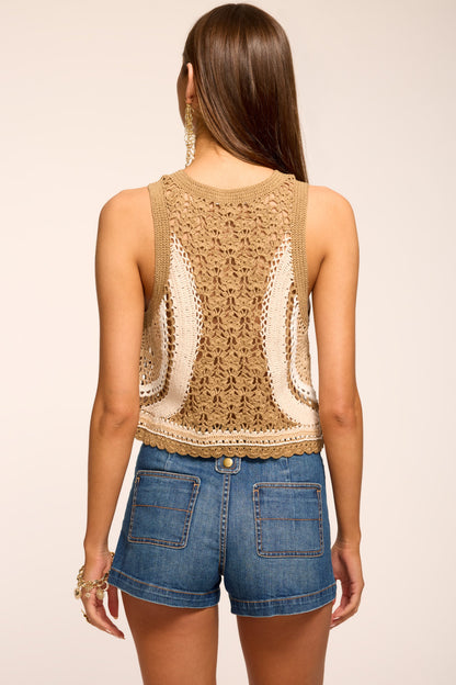 Adriana Crochet Colorblock Tank Top