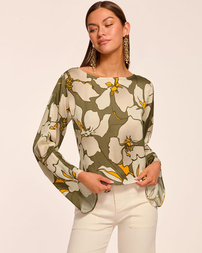 Amanda Boat Neck Long Sleeve Top