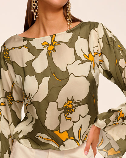 Amanda Boat Neck Long Sleeve Top