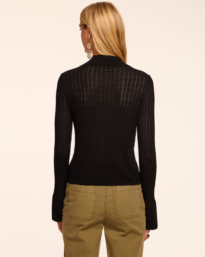 Cathy Pointelle Silk Cashmere Cardigan Sweater