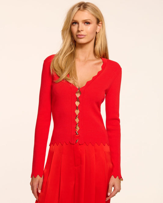 Emma Ribbed Knit V-Neck Top