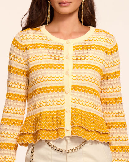 Brit Ruffled Cardigan Sweater