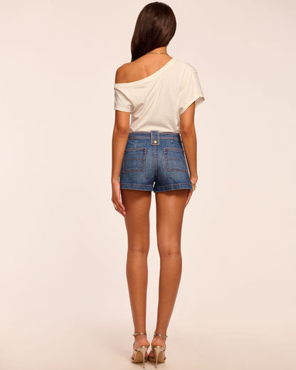 Gemma Mid-Rise Denim Mini Short