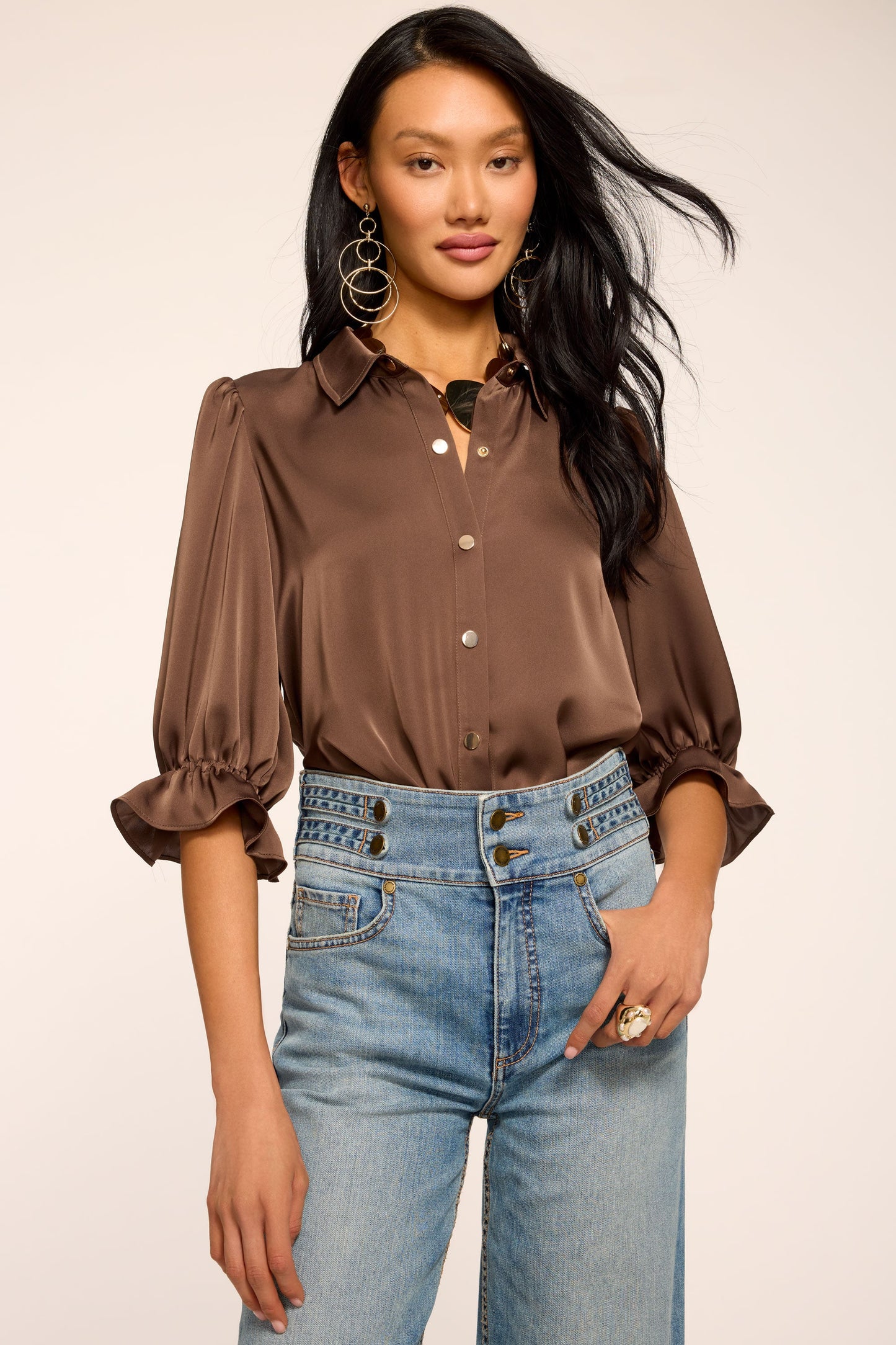 Dina Button Down Bodysuit | SEPIA