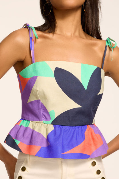 Elisa Printed Linen Tank Top