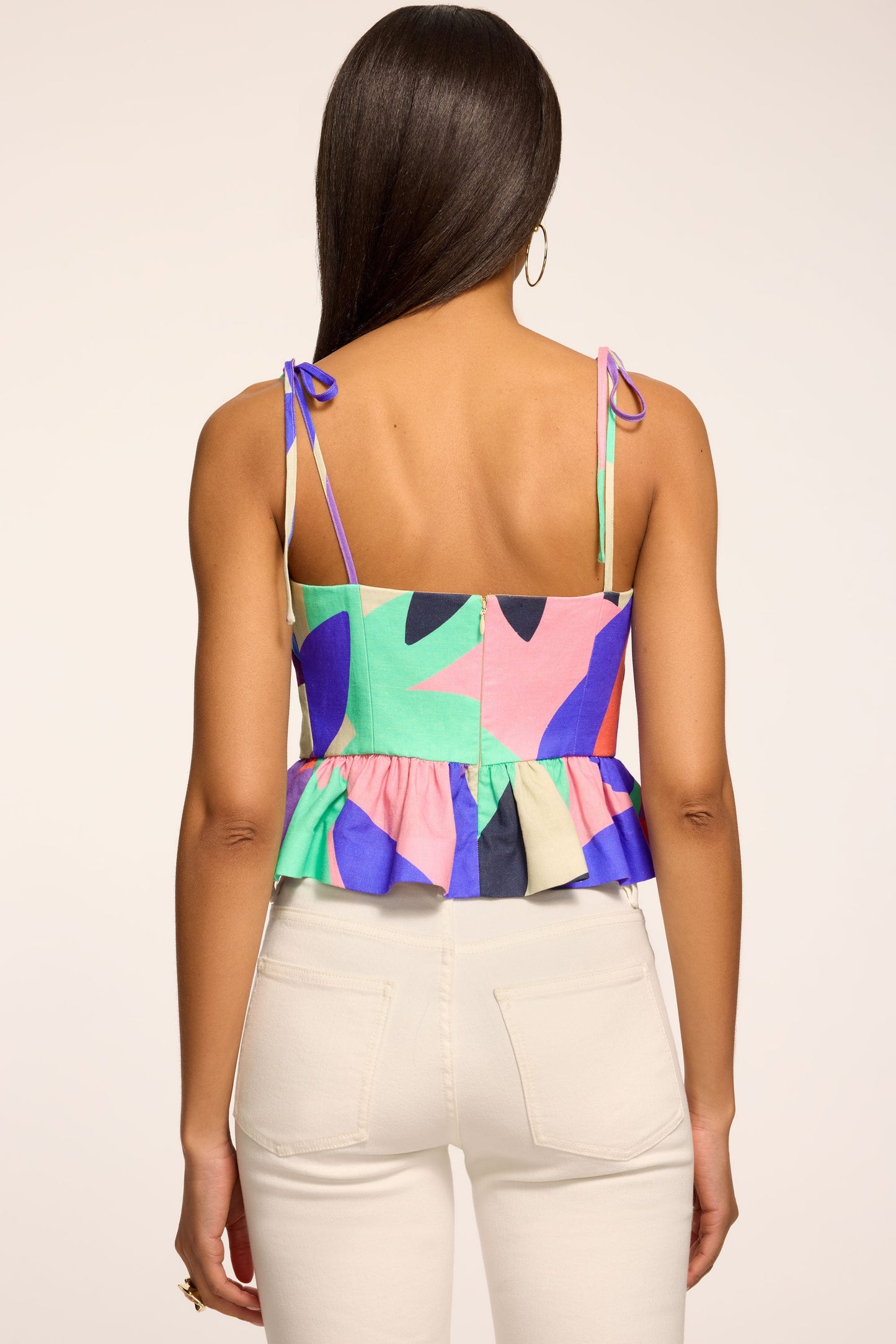 Elisa Printed Linen Tank Top