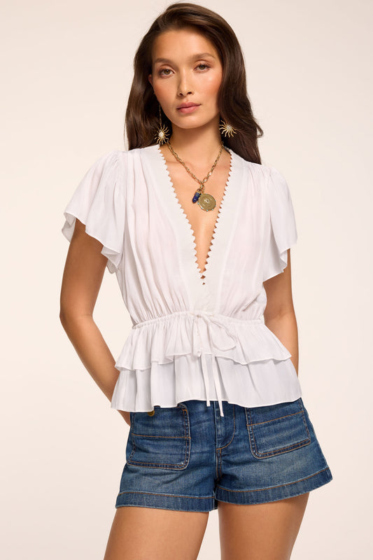 Emberly Embellished Short Sleeve Top