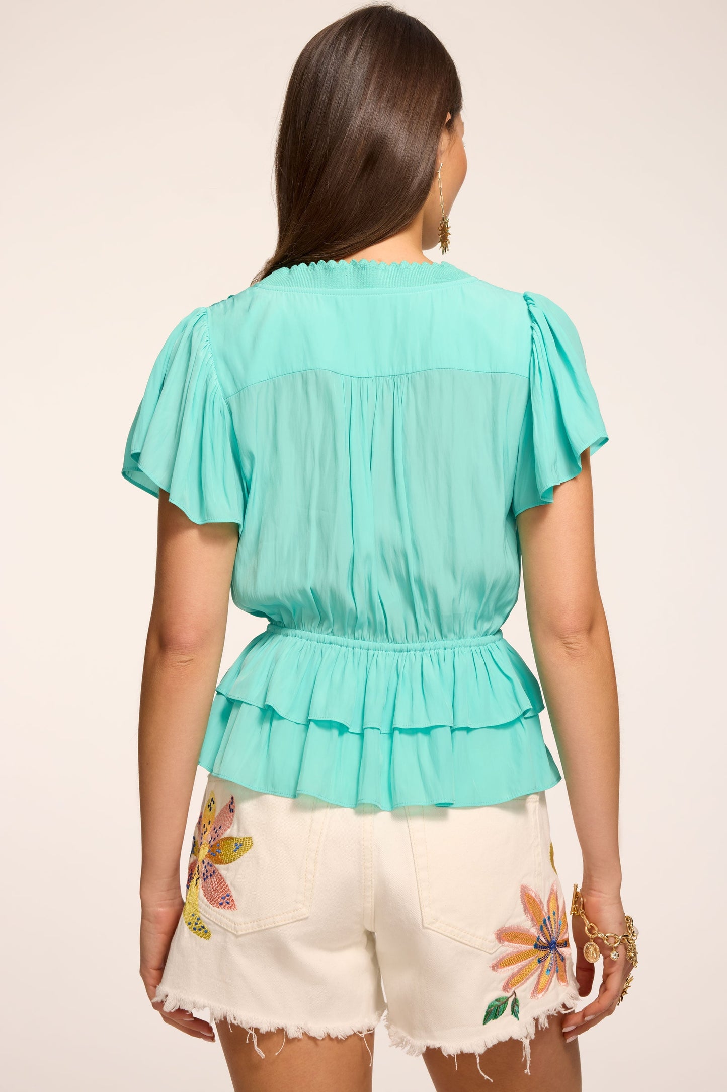 Emberly Embellished Short Sleeve Top | JADE