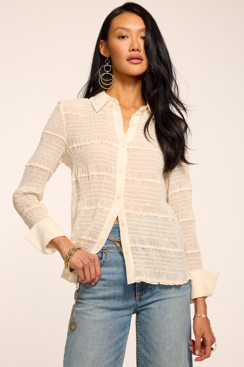 Estelle Embellished Button Down Top