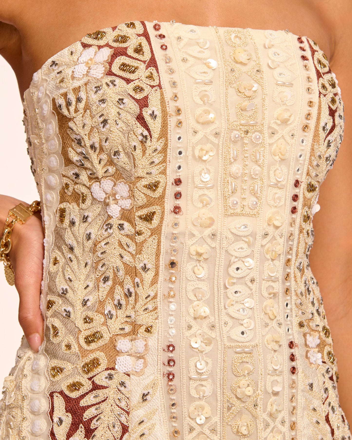 Doris Strapless Beaded Mini Dress