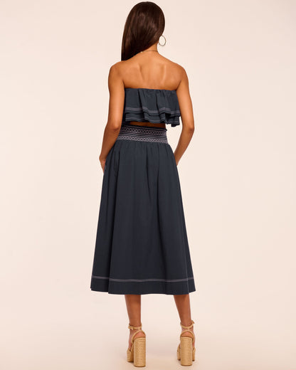 Galia Cotton Poplin Smocked Maxi Skirt