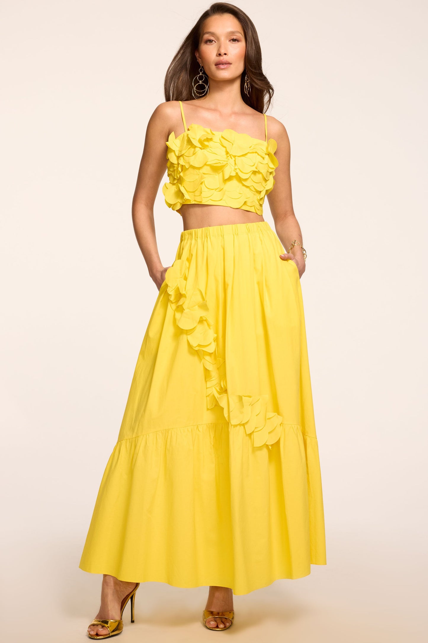 Bridget Embellished Cotton Midi Skirt