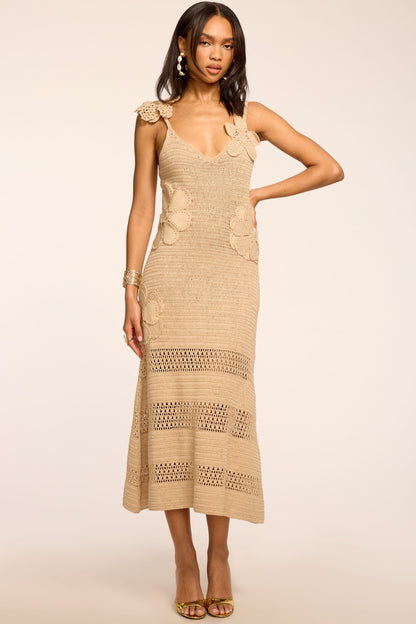 Camille Crochet Knit Midi Dress