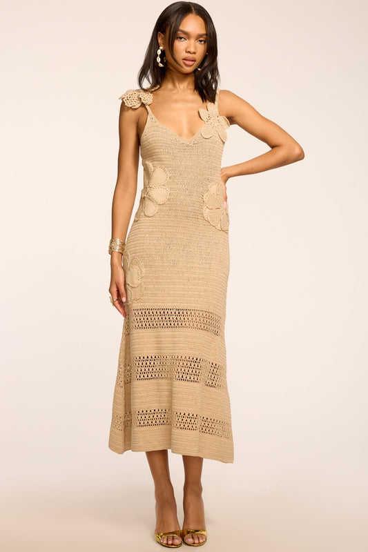 Camille Crochet Knit Midi Dress