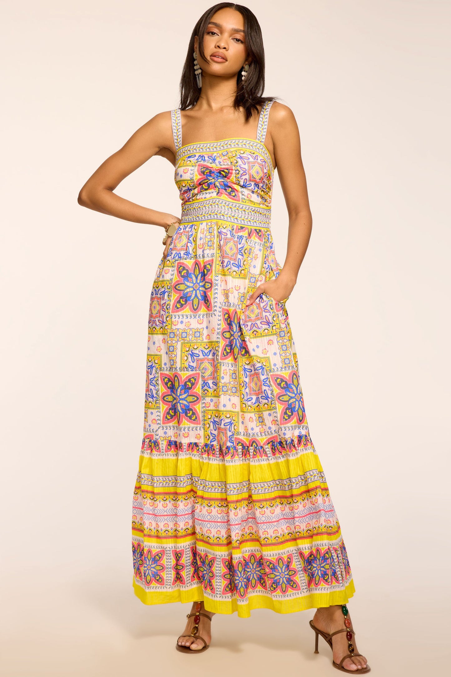 Alora Printed Cotton Maxi Dress