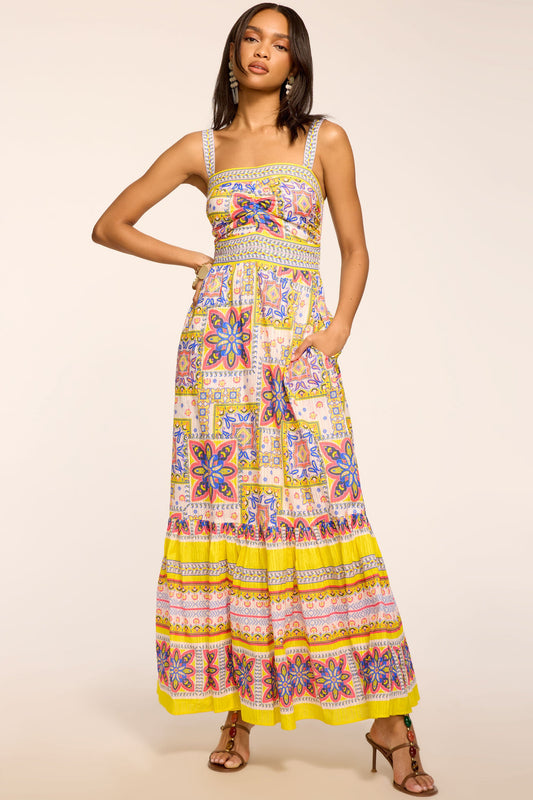 Alora Printed Cotton Maxi Dress