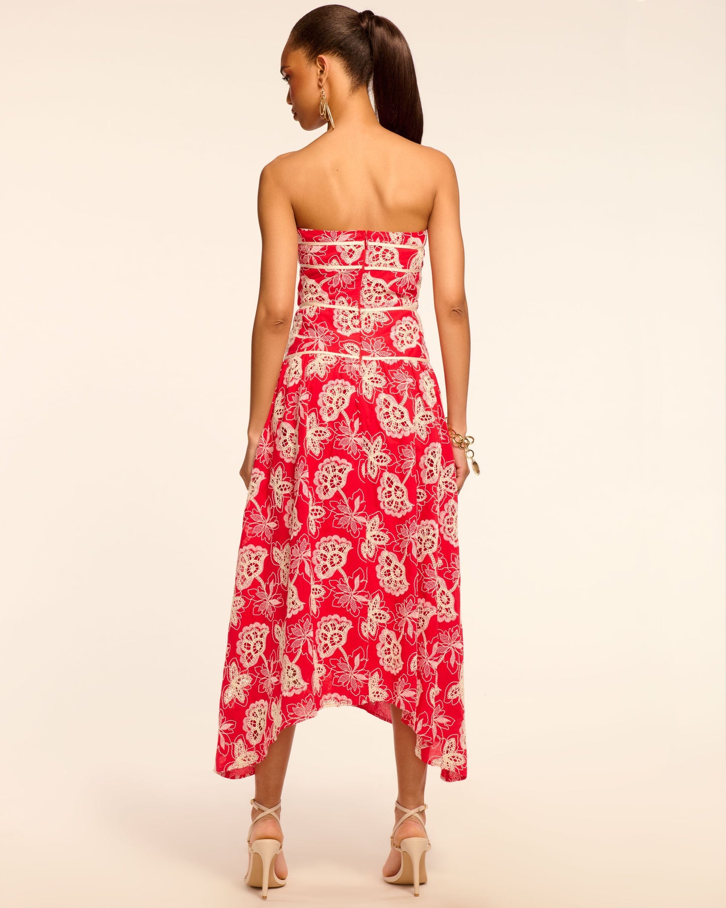 Blanca Strapless Embroidered Maxi Dress
