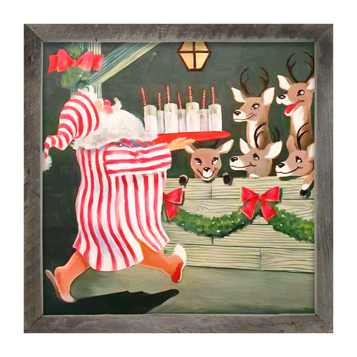 Santa having drinks