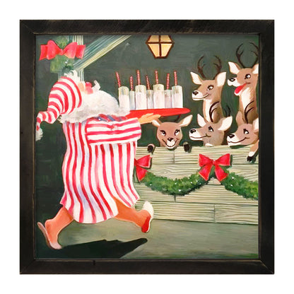 Santa having drinks