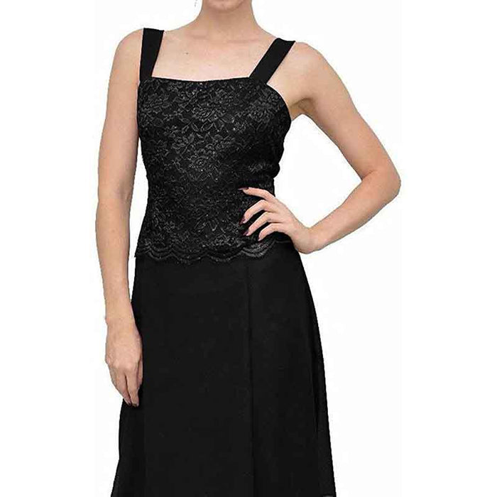 Elegant black mother of the bride lace dress with jacket featuring a fitted bodice and flattering neckline