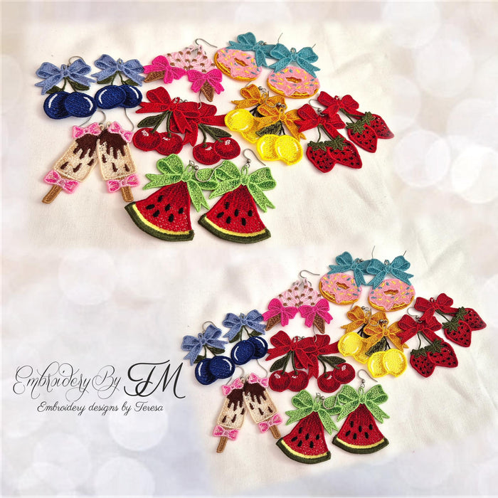 Set earrings summer TM/4x4 hoop