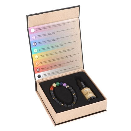 Seven Chakra Mixed Gemstone Essential Oil Bracelet 🇬🇧