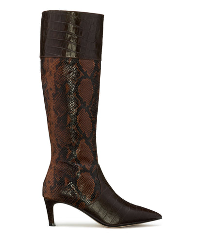Cassie Heeled Boots | BROWN SNAKE