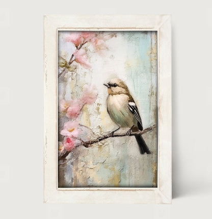 Small bird on branch - Framed Art