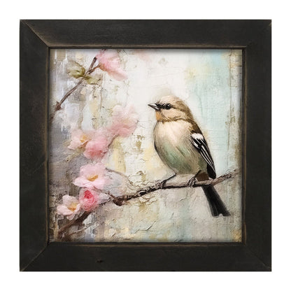 Small bird on branch - Framed Art