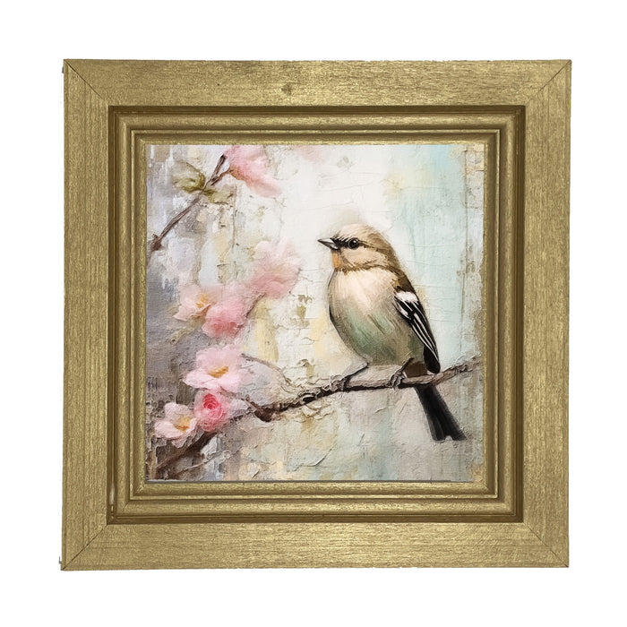 Small bird on branch - Framed Art
