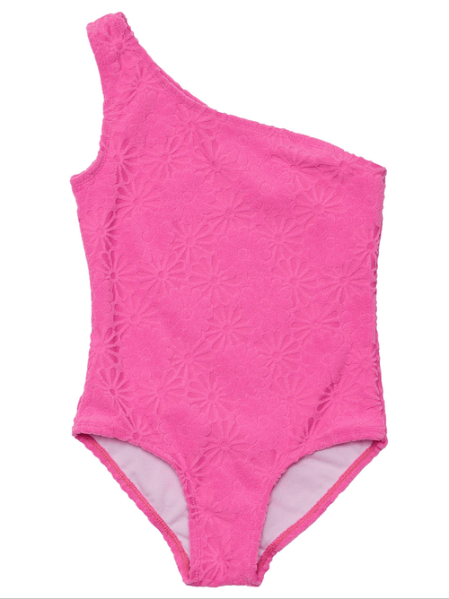 Snapper Rock Bubblegum Bloom One Shoulder Swimsuit - Destination PSP