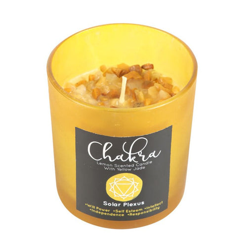 Solar Plexus Chakra Lemon Crystal Chip Candle 🇬🇧