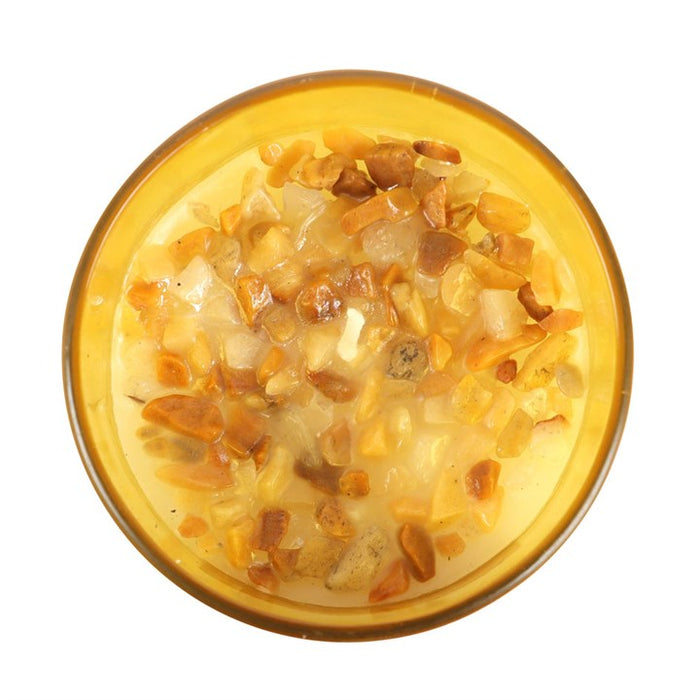 Solar Plexus Chakra Lemon Crystal Chip Candle 🇬🇧