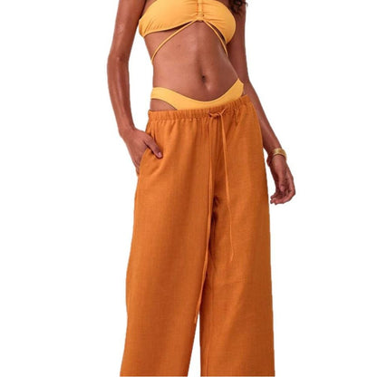 Sophia high-waist wide-leg trousers with elastic waistband