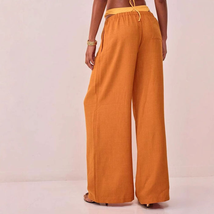 Sophia high-waist wide-leg trousers with elastic waistband