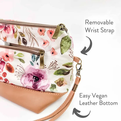 Spring Floral Trinity Bag – Medium Zippered Project Bag